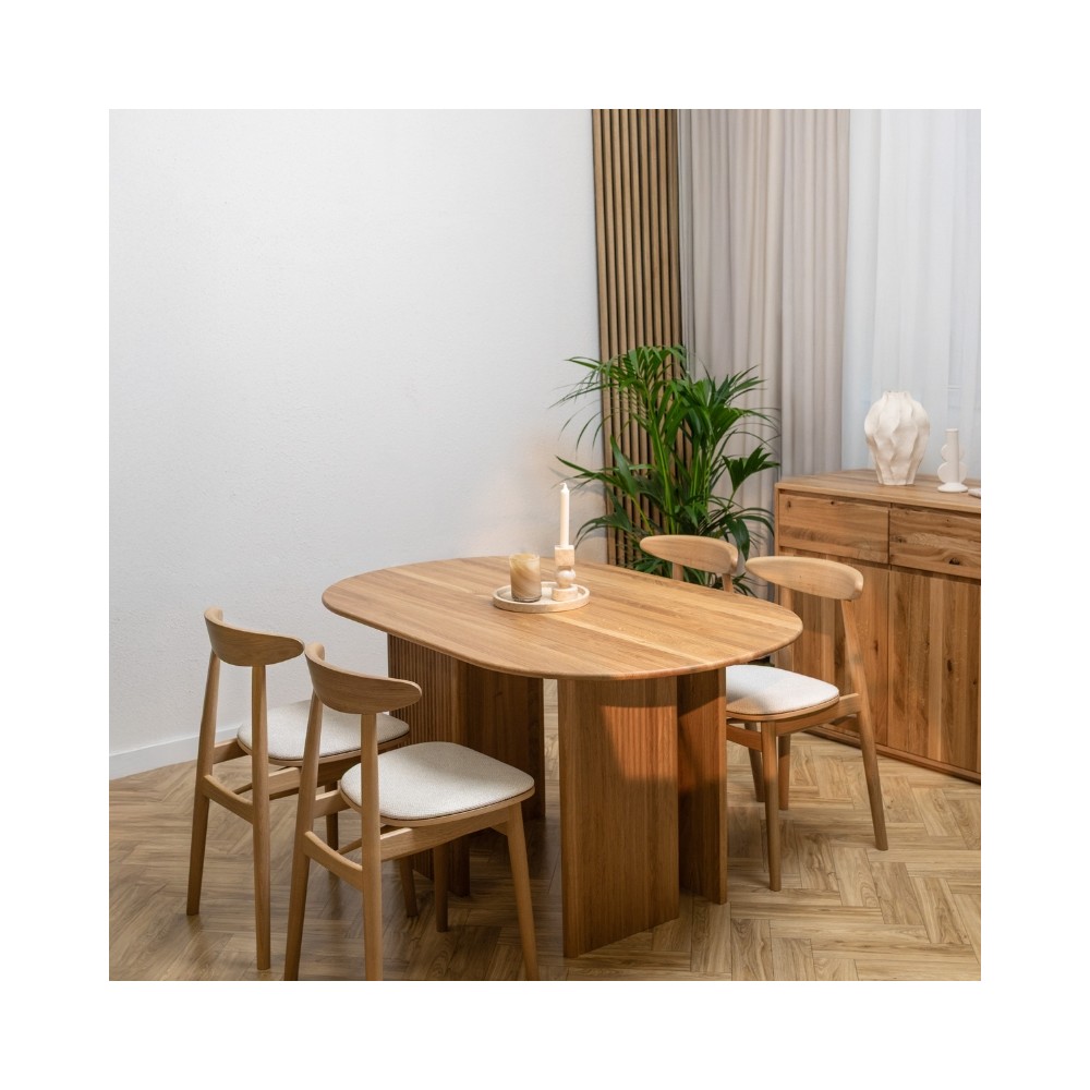 Dębowe krzesło z tapicerowanym siedziskiem Piccolo