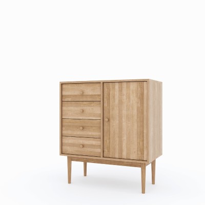 Komoda Oslo 4+1 – dębowa, lakierowana, polska manufaktura