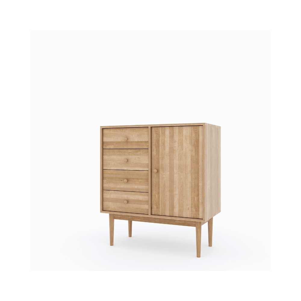 Komoda Oslo 4+1 – dębowa, lakierowana, polska manufaktura