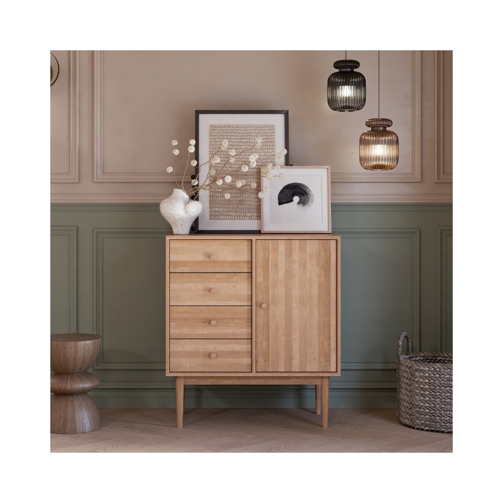 Komoda Oslo 4+1 – dębowa, lakierowana, polska manufaktura