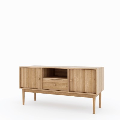 Szafka RTV Oslo 2D+1 – dębowa, lakierowana, polska manufaktura