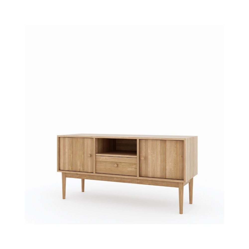 Szafka RTV Oslo 2D+1 – dębowa, lakierowana, polska manufaktura