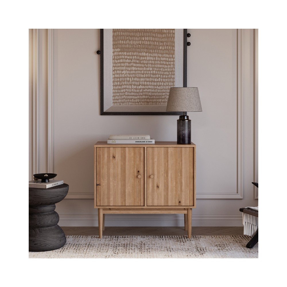 Komoda Oslo 2D – dębowa, lakierowana, polska manufaktura