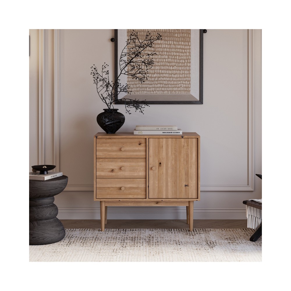 Komoda Oslo 3+1 – dębowa, lakierowana, polska manufaktura