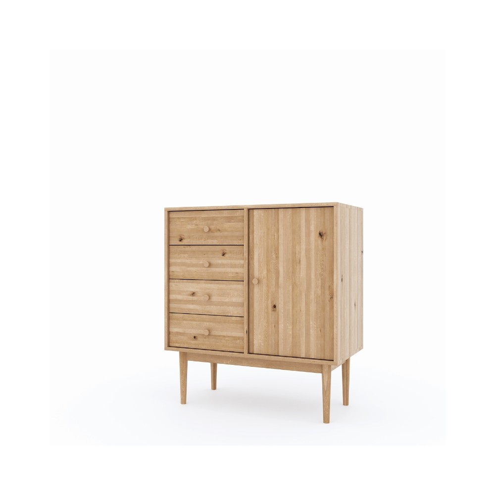 Komoda Oslo 4+1 – dębowa, lakierowana, polska manufaktura