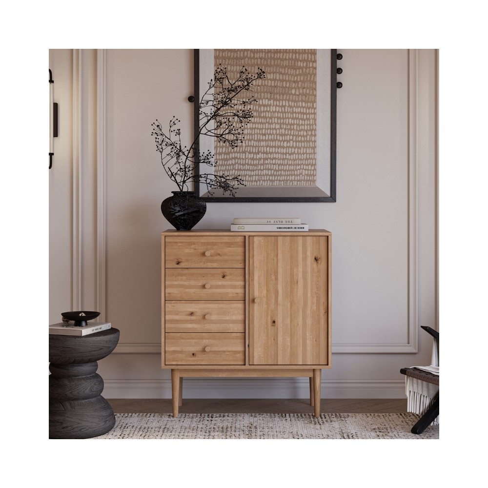 Komoda Oslo 4+1 – dębowa, lakierowana, polska manufaktura