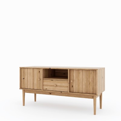 Szafka RTV Oslo 2D+1 – dębowa, lakierowana, polska manufaktura