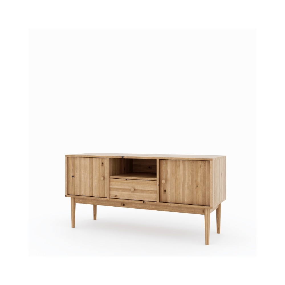 Szafka RTV Oslo 2D+1 – dębowa, lakierowana, polska manufaktura