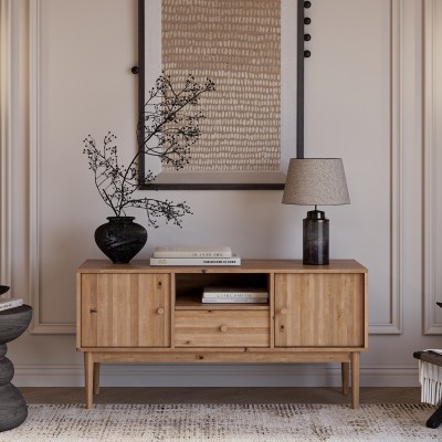 Szafka RTV Oslo 2D+1 – dębowa, lakierowana, polska manufaktura