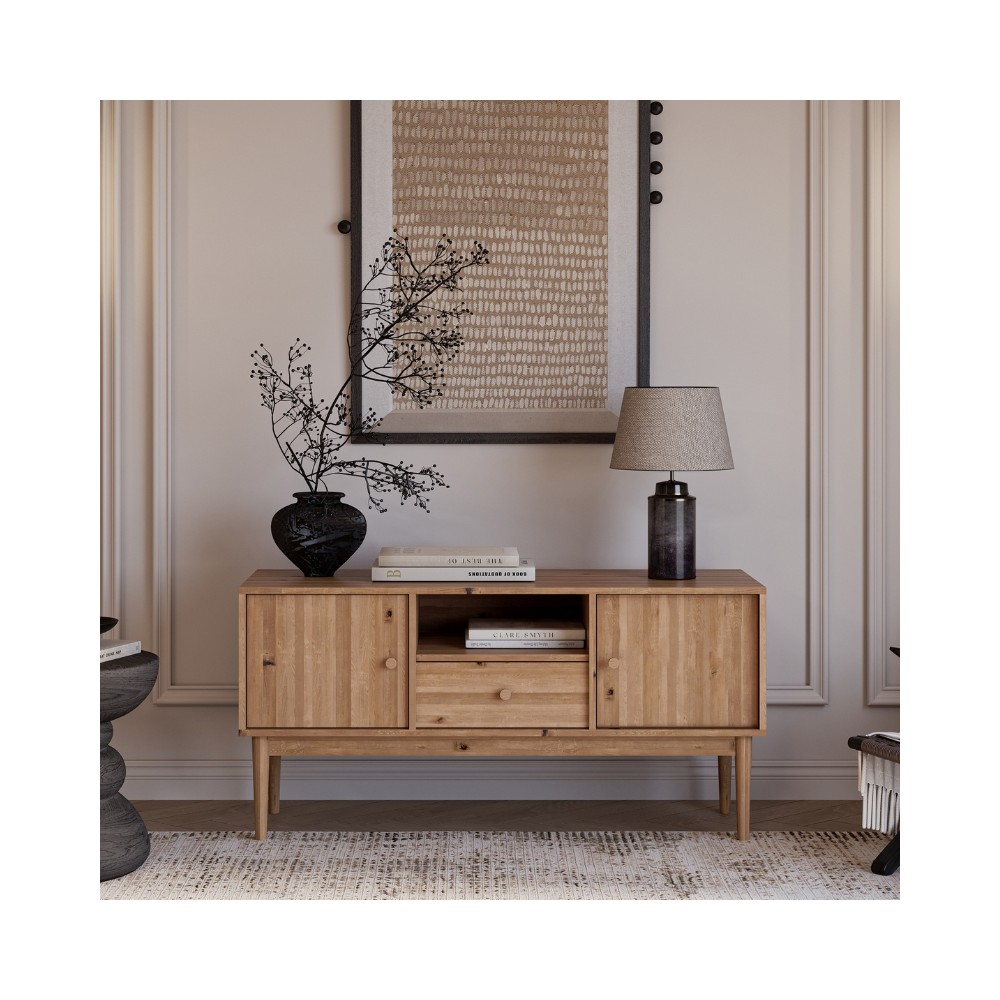 Szafka RTV Oslo 2D+1 – dębowa, lakierowana, polska manufaktura