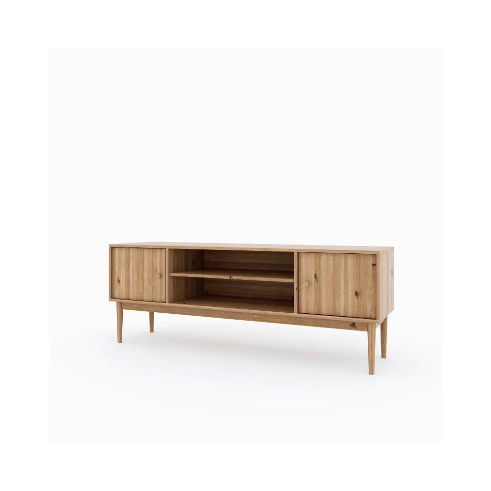 Szafka RTV Oslo – niska, dębowa, lakierowana, polska manufaktura