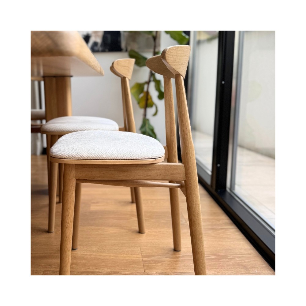 Dębowe krzesło z tapicerowanym siedziskiem Piccolo