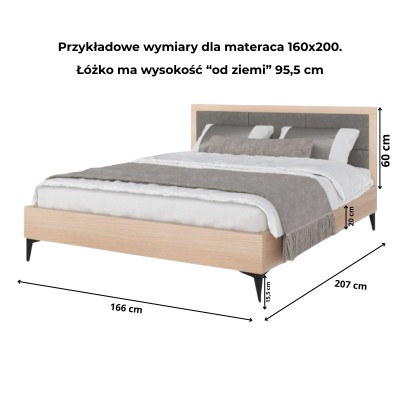 Tapicerowane łóżko - KOBE - DARMOWA DOSTAWA