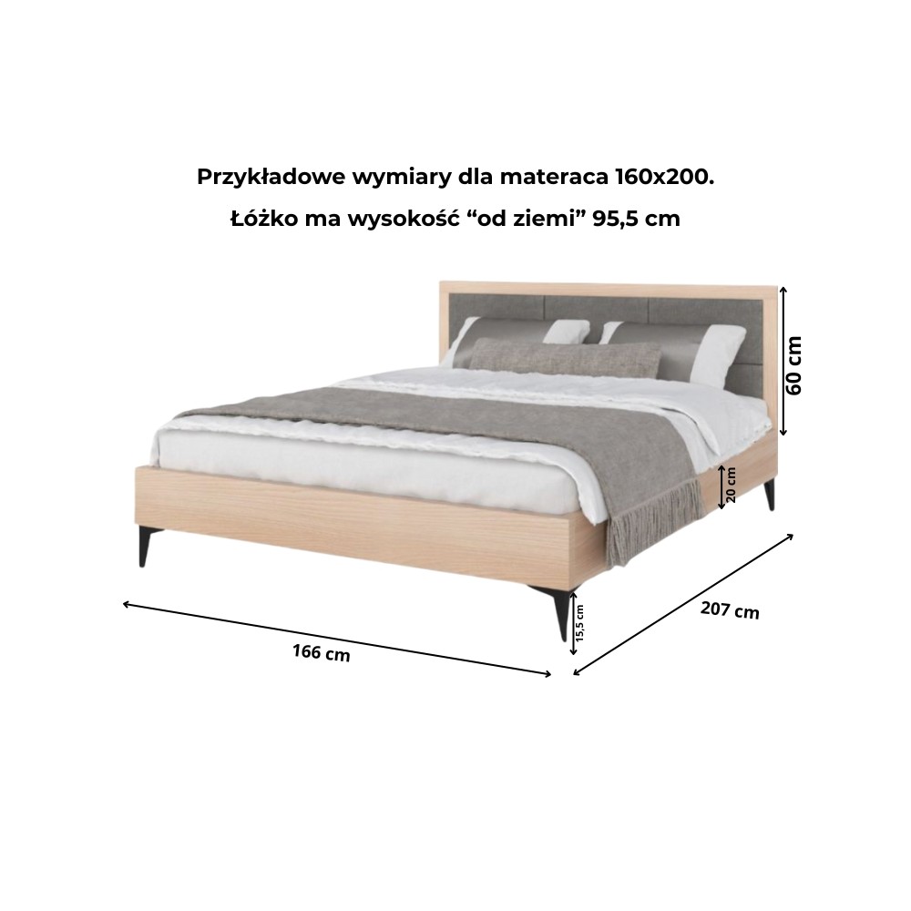 Tapicerowane łóżko - KOBE - DARMOWA DOSTAWA