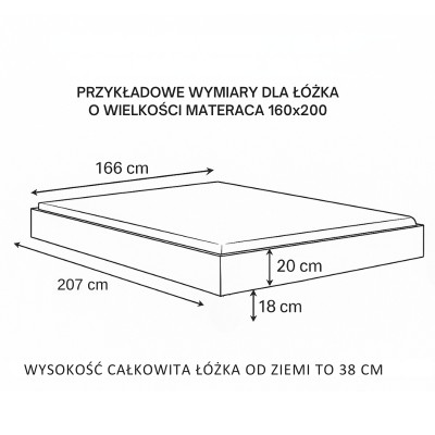 Łóżko dębowe ZEN Lite lewitujące
