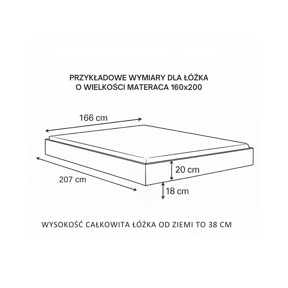 Łóżko dębowe ZEN Lite lewitujące dziki dąb