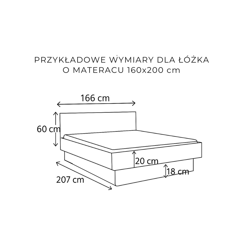 Łóżko dębowe Forta z pojemnikiem dziki dąb