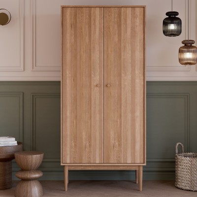 Szafa dwudrzwiowa OSLO z litego dębu – minimalistyczny skandynawski design