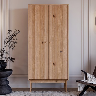 Szafa dwudrzwiowa OSLO z litego dębu – minimalistyczny skandynawski design