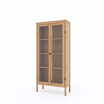 Dębowa witryna dwudrzwiowa SCANDIC dziki dąb