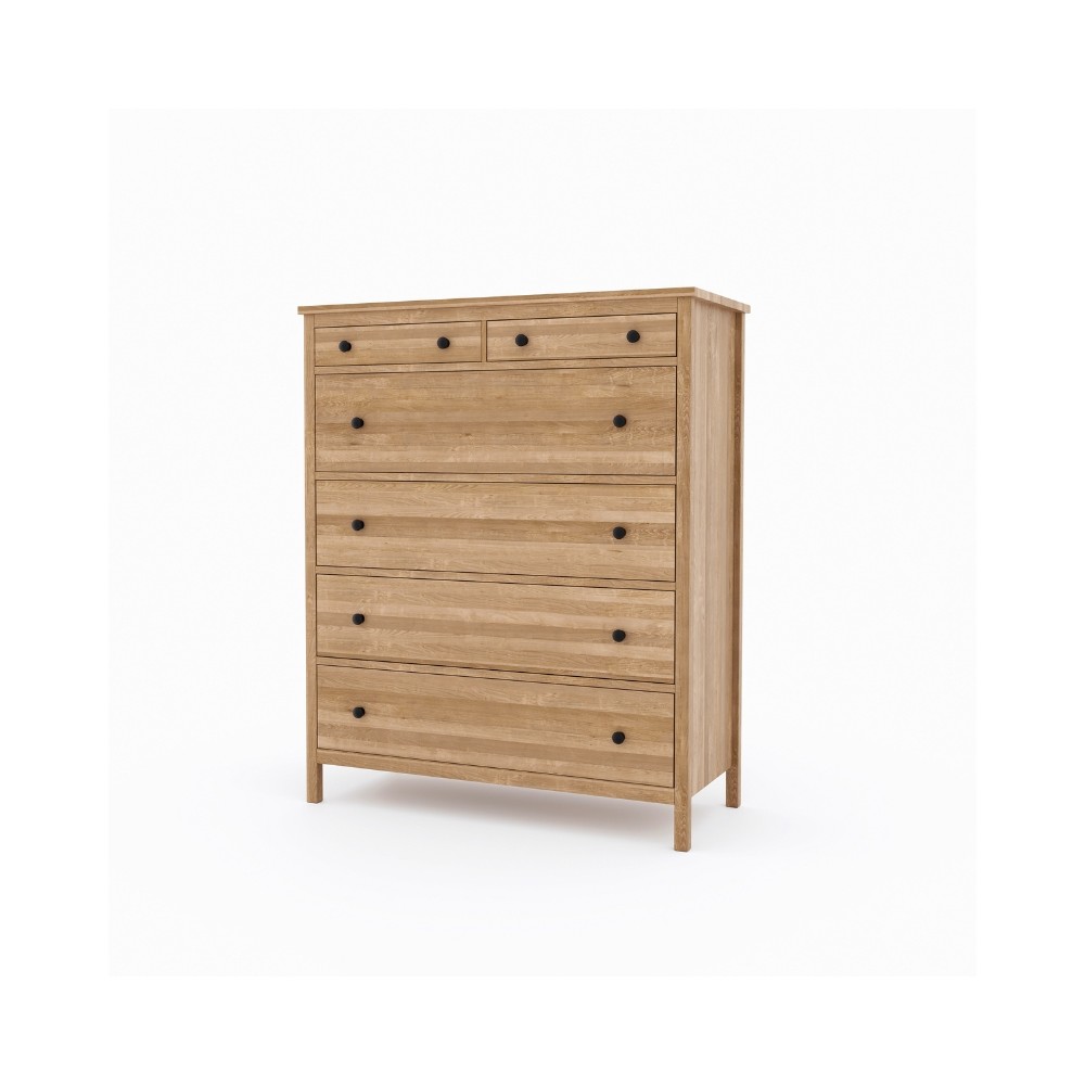 Szeroka komoda dębowa SCANDIC – lity dąb, lakierowana, polska produkcja