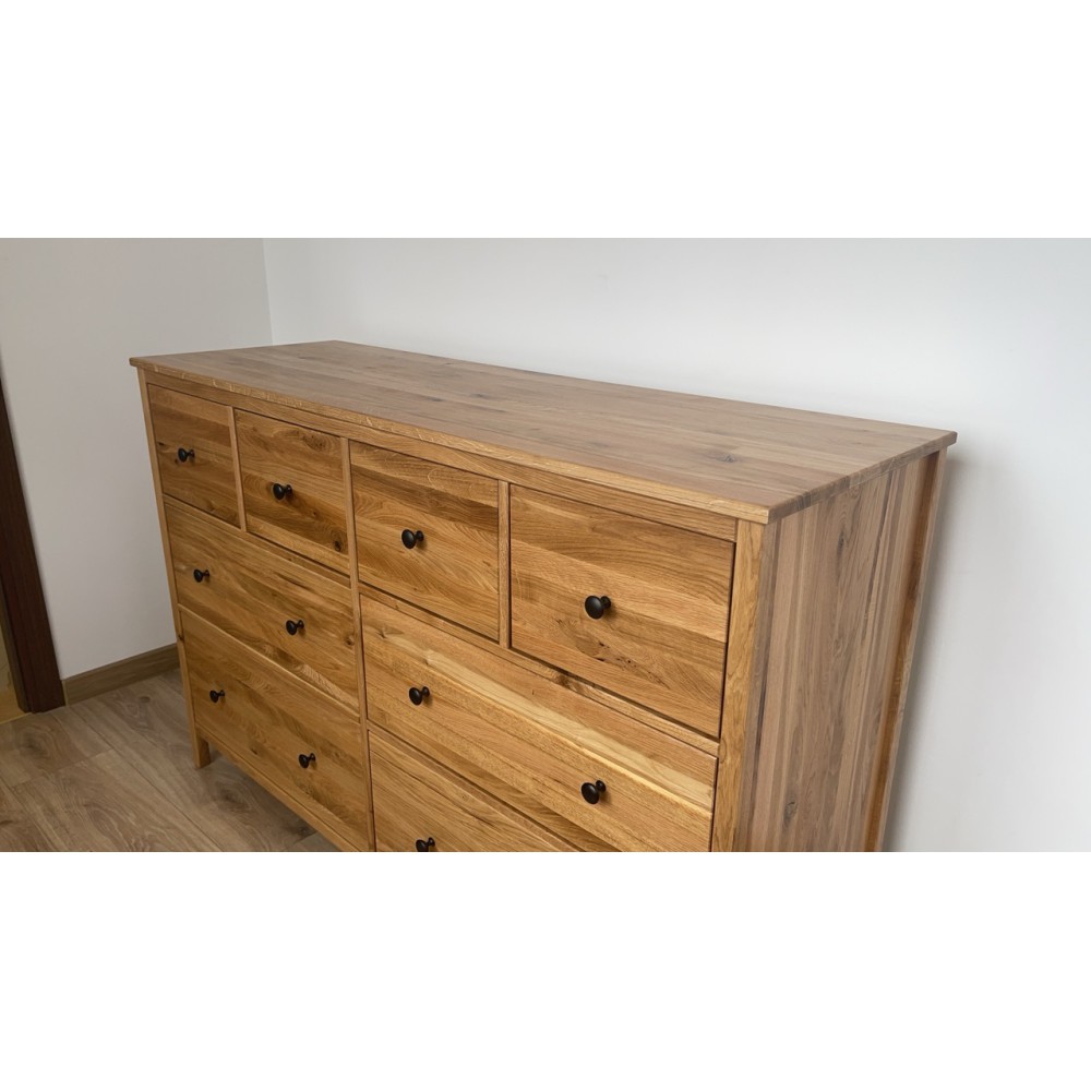 Szeroka komoda dębowa SCANDIC – lity dąb, lakierowana, polska produkcja