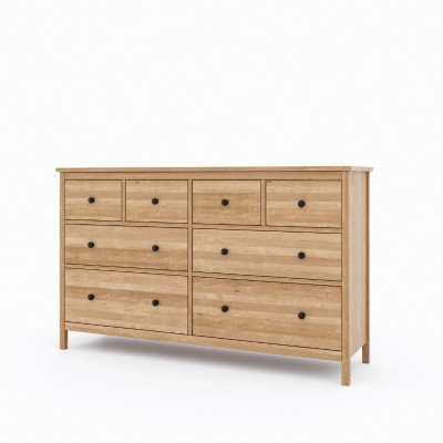 Szeroka komoda dębowa SCANDIC – lity dąb, lakierowana, polska produkcja