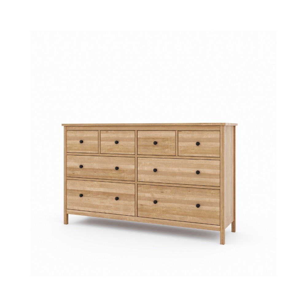 Szeroka komoda dębowa SCANDIC – lity dąb, lakierowana, polska produkcja