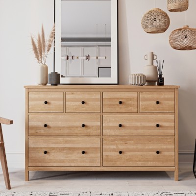 Szeroka komoda dębowa SCANDIC – lity dąb, lakierowana, polska produkcja