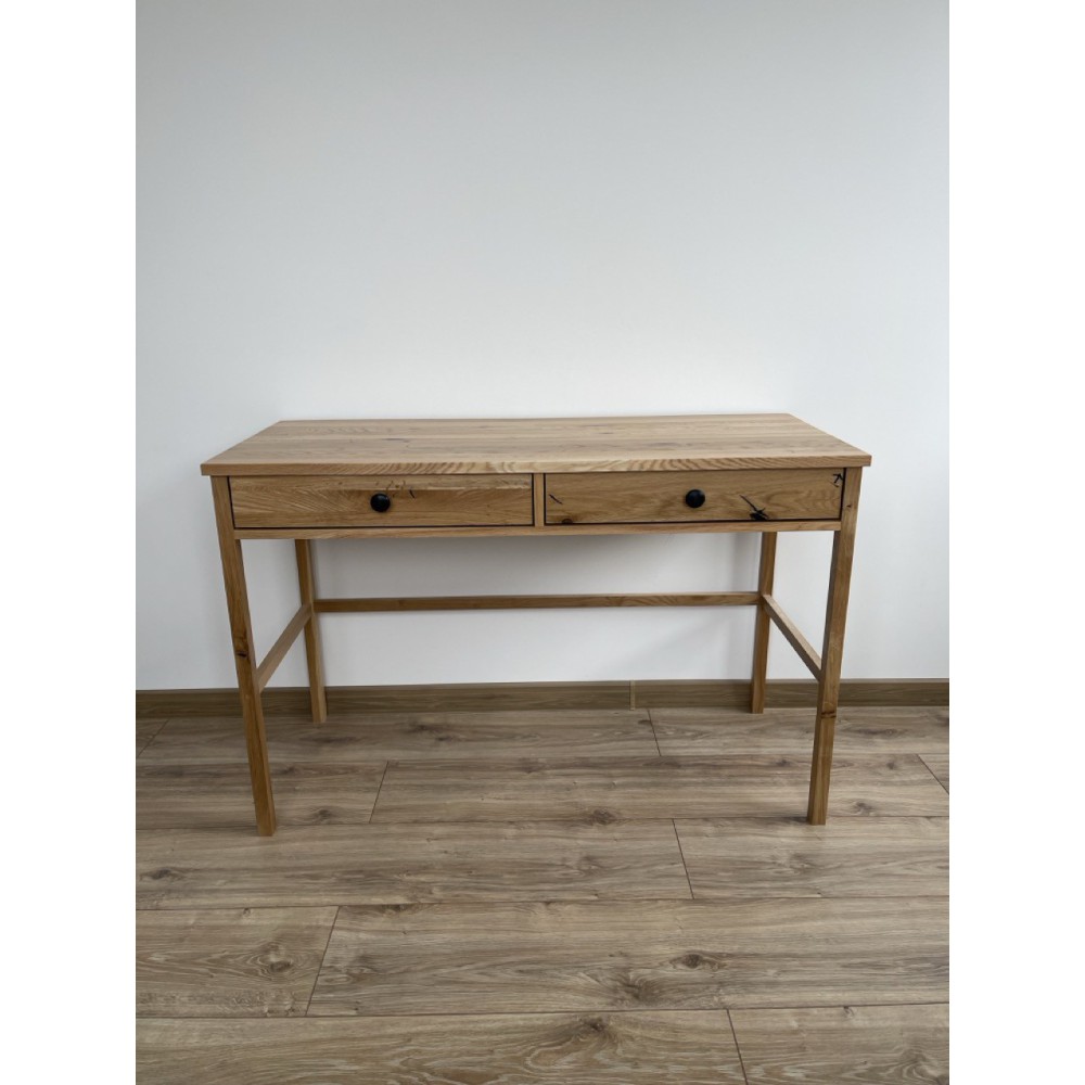 Dębowa konsola / biurko SCANDIC – z szufladami, lakierowane