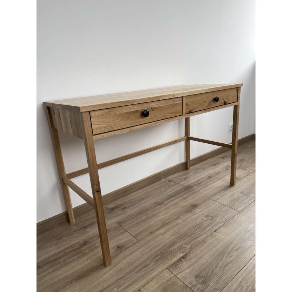 Dębowa konsola / biurko SCANDIC – z szufladami, lakierowane