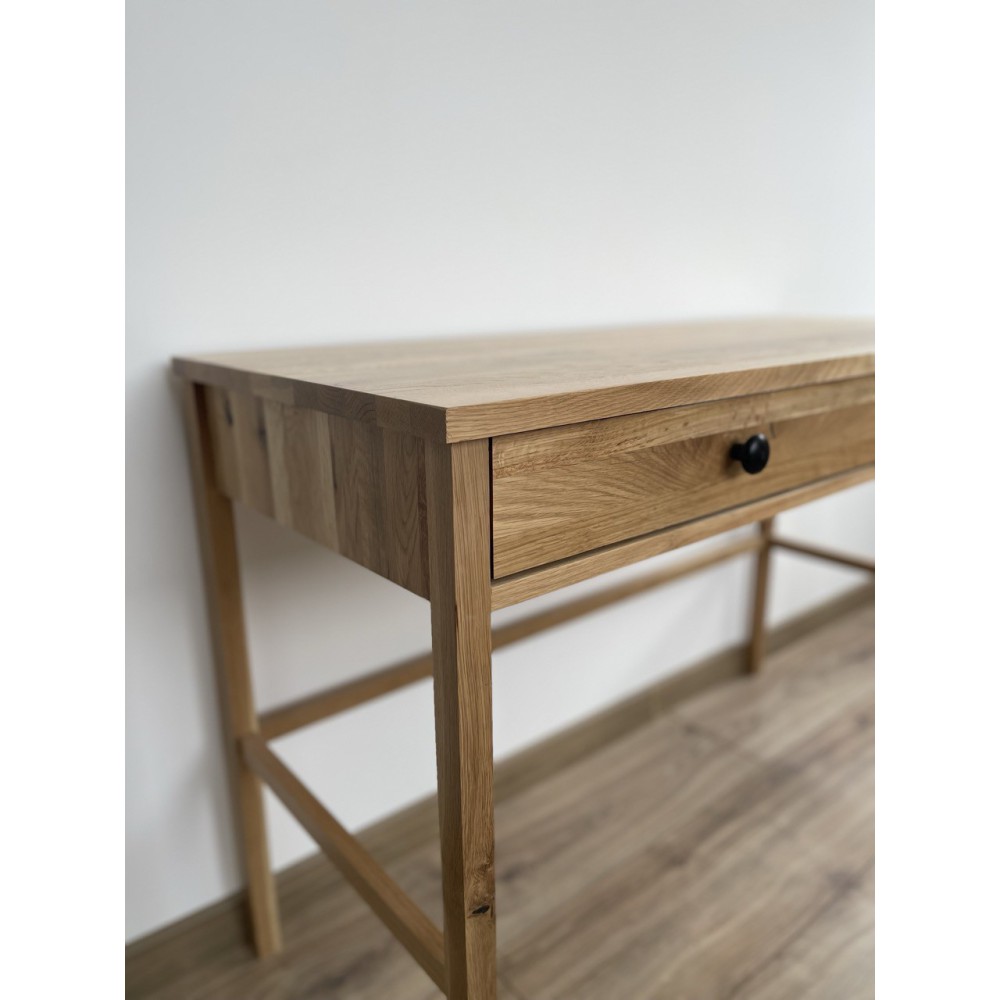 Dębowa konsola / biurko SCANDIC – z szufladami, lakierowane