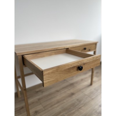 Dębowa konsola / biurko SCANDIC – z szufladami, lakierowane