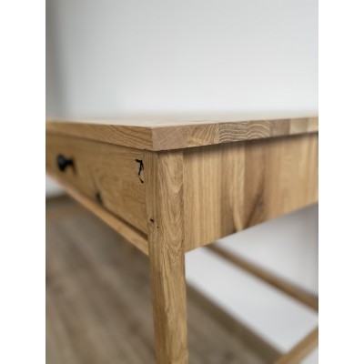 Dębowa konsola / biurko SCANDIC – z szufladami, lakierowane