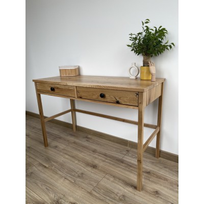 Dębowa konsola / biurko SCANDIC – z szufladami, lakierowane