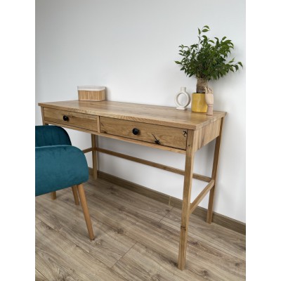 Dębowa konsola / biurko SCANDIC – z szufladami, lakierowane