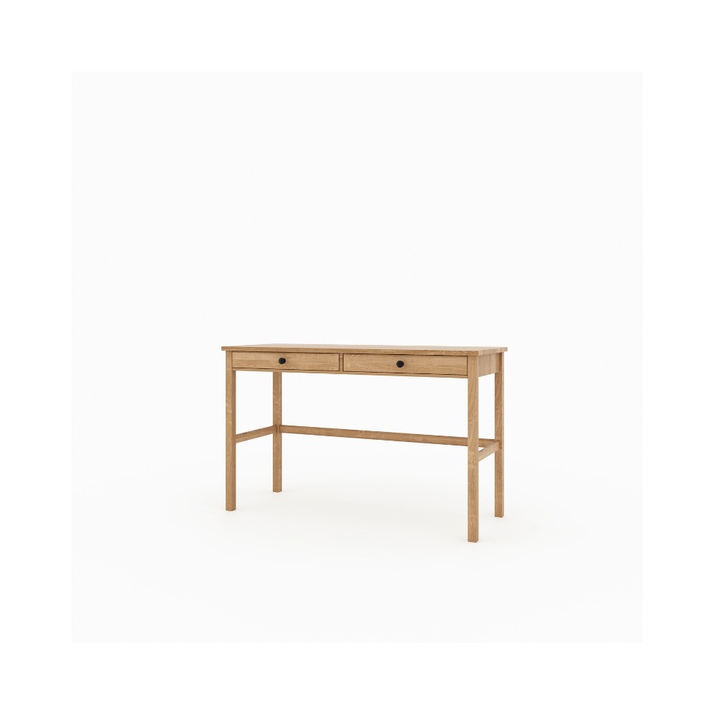 Dębowa konsola / biurko SCANDIC – z szufladami, lakierowane