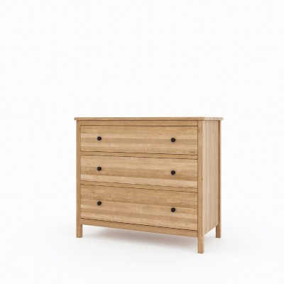 Komoda dębowa SCANDIC – 3 szuflady, lakierowana, polska produkcja