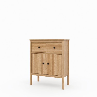 Komoda dębowa SCANDIC – szuflady i drzwiczki, lakierowana