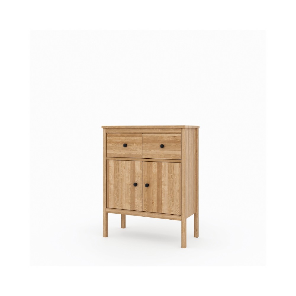 Komoda dębowa SCANDIC – szuflady i drzwiczki, lakierowana