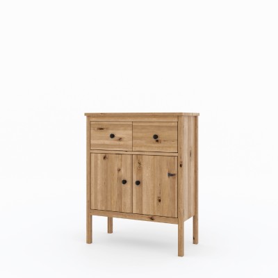 Komoda z dzikiego dębu SCANDIC – szuflady i drzwiczki