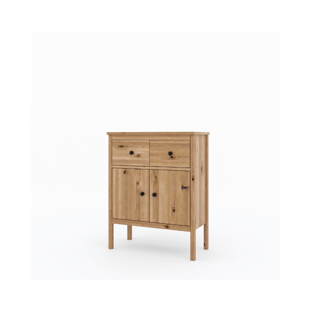 Komoda z dzikiego dębu SCANDIC – szuflady i drzwiczki