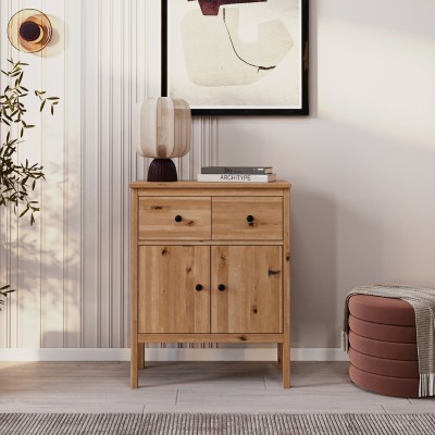 Komoda z dzikiego dębu SCANDIC – szuflady i drzwiczki