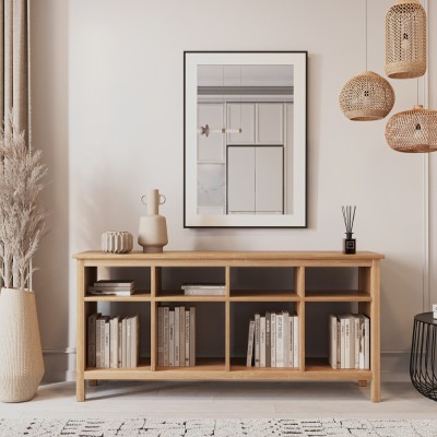 Dębowa konsola / regał SCANDIC – lity dąb, lakierowana