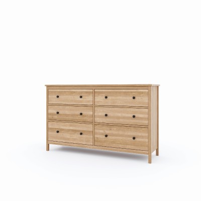 Komoda dębowa SCANDIC – sześć szuflad - pojemna