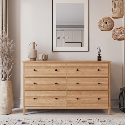 Komoda dębowa SCANDIC – sześć szuflad - pojemna