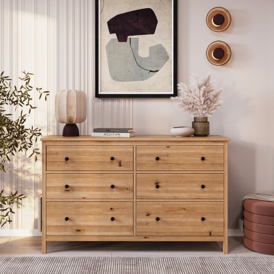 Komoda dębowa SCANDIC – sześć szuflad - pojemna