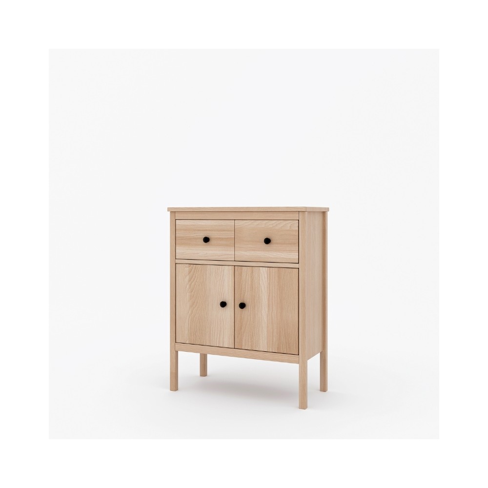 Bukowa komoda w stylu skandynawskim Scandic 2s+2d