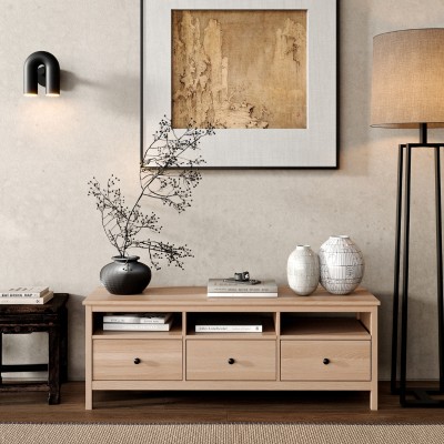 Bukowa komoda RTV w stylu skandynawskim Scandic