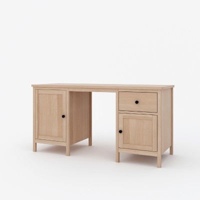 Bukowe biurko w stylu skandynawskim Scandic 1s + 2d